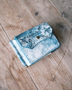 money clip wallet - White wave