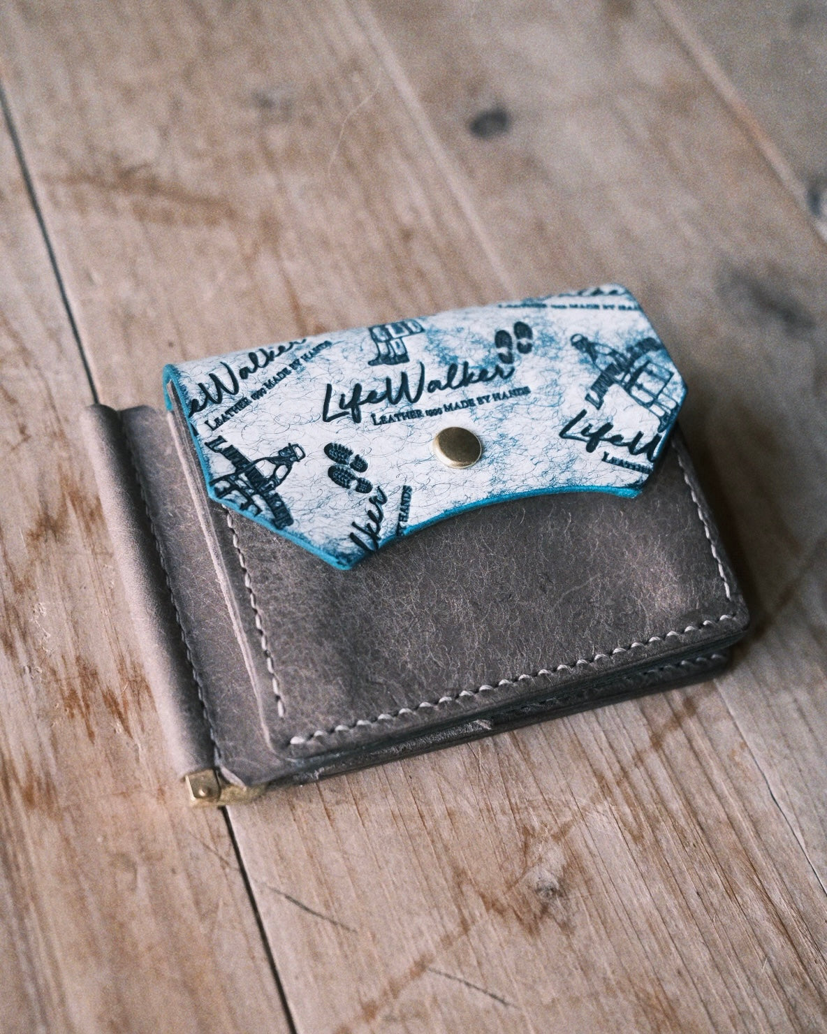 money clip wallet - White wave