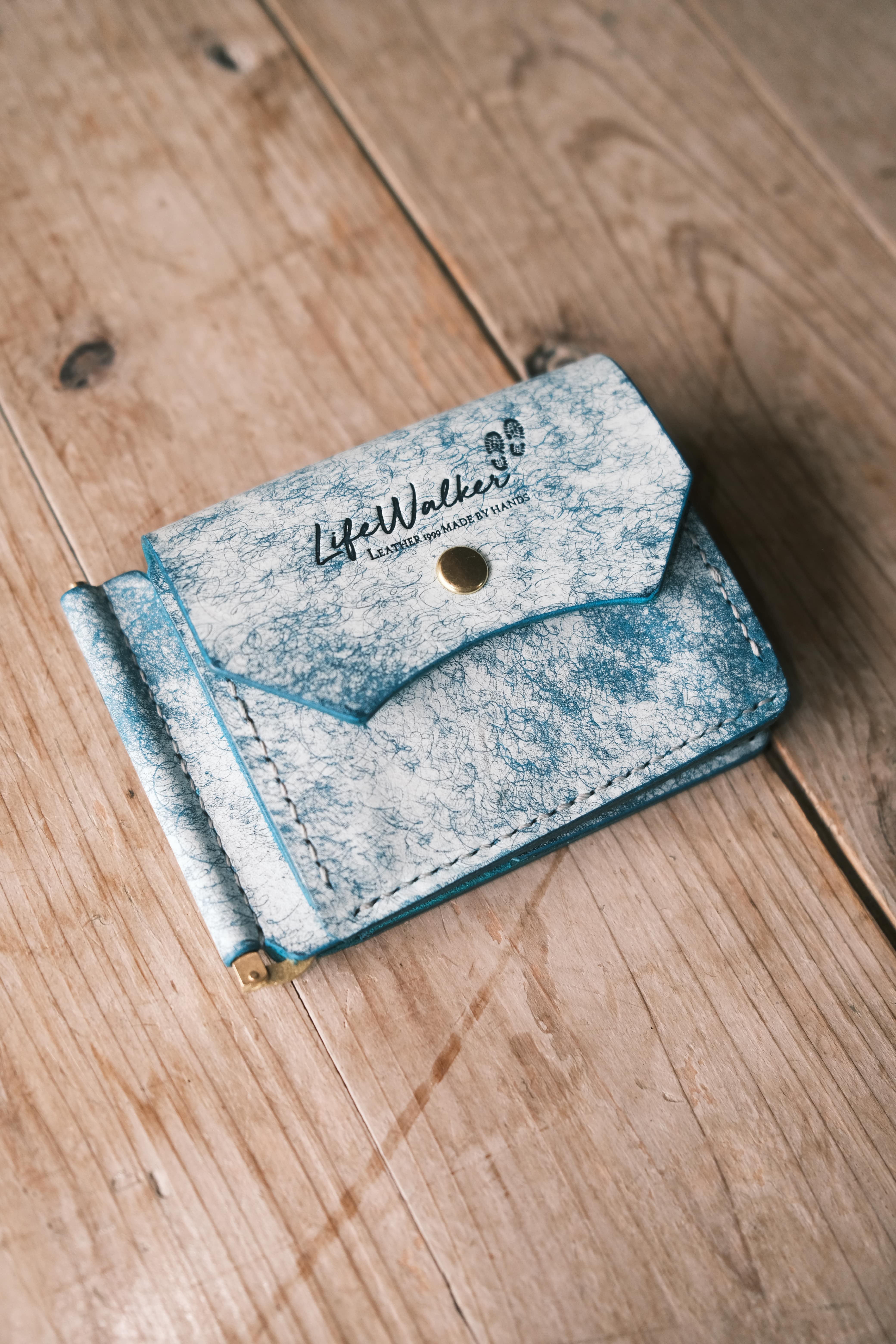 money clip wallet - White wave