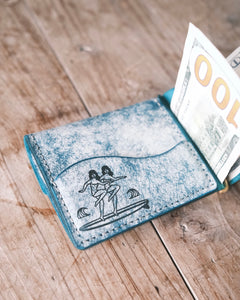 money clip wallet - White wave